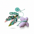 .𖥔 ݁ ˖LoopJelly𓂃.☘︎ ݁˖Pixel Leaves Keychain🌿Pink Variegated Polka Dot Begonia ✨