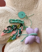 .𖥔 ݁ ˖LoopJelly𓂃.☘︎ ݁˖Pixel Leaves Keychain🌿Pink Variegated Polka Dot Begonia ✨