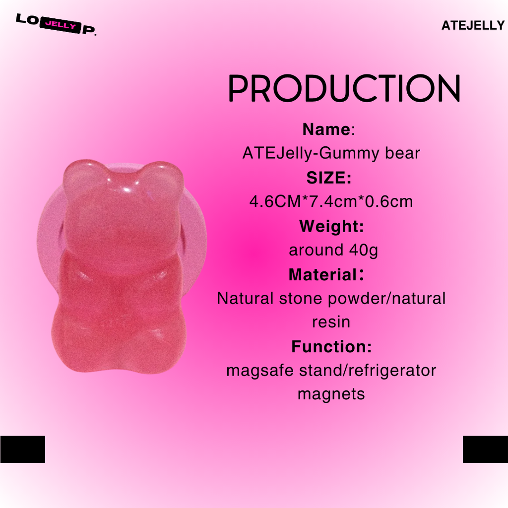 ɞLoopjellyɞ——ʕ ᵔᴥᵔ ʔAteJellʏ̆̈ ✩⡱Magsafe Jelly Gummy Bear Standつ♡⊂