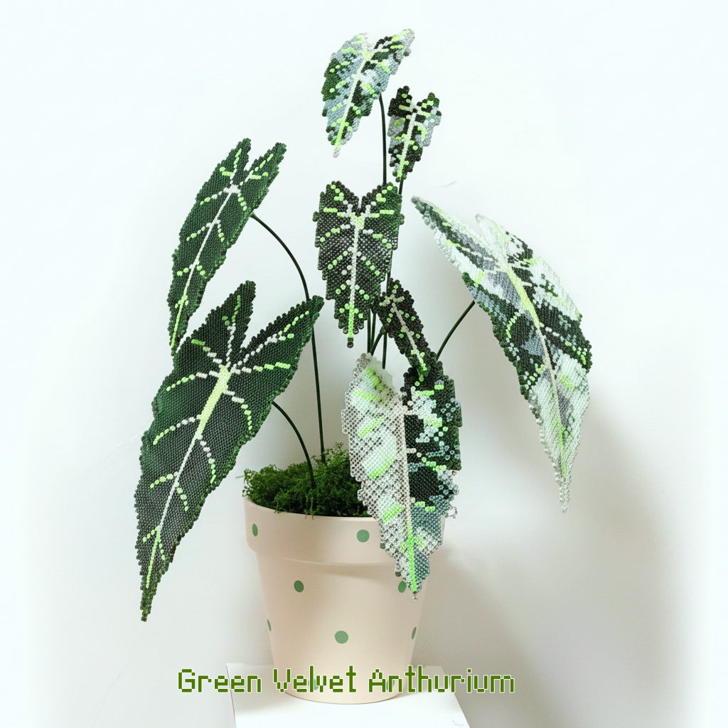 .𖥔 ݁ ˖LoopJelly𓂃.☘︎ ݁˖Pixel Potted Plants🌿 Green Velvet Alocasia