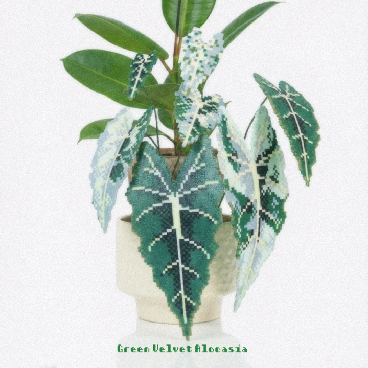 .𖥔 ݁ ˖LoopJelly𓂃.☘︎ ݁˖Pixel Potted Plants🌿Green Velvet Alocasia